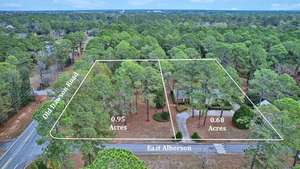 Aerial view of rural land and timber tracts in Georgia